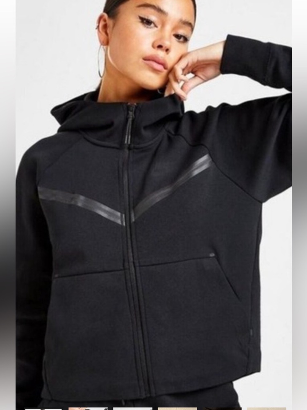 Nike Black tech full Zip-Up Hoodie size XL